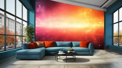 Vibrant abstract wallpaper with glowing pink, orange, and red gradient hues, featuring dynamic light flares and sparkling particles. Perfect for futuristic, cosmic, or energy-themed backgrounds. Wall mural