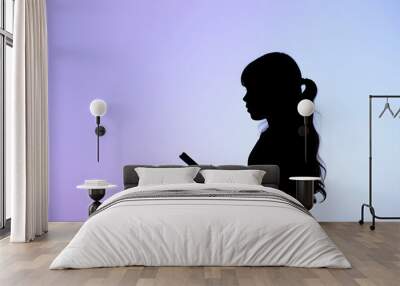 Girl at the psychologist isolated with white highlights, png Wall mural