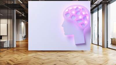 Mental health isolated with white highlights, png Wall mural