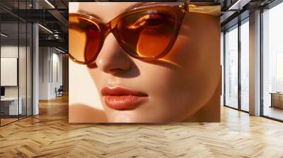 Sunglasses with sunscreen isolated on white background, vintage, png
 Wall mural