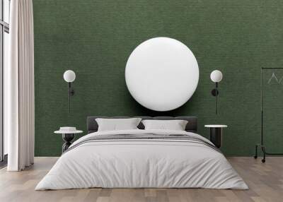 Blank white badge on green background Wall mural