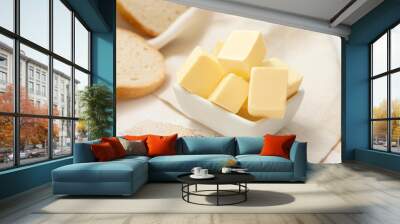 Bowl with fresh butter on table Wall mural