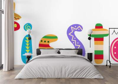 Bright word FIESTA on white background Wall mural