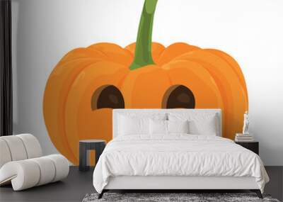 Carved Halloween pumpkin on white background Wall mural