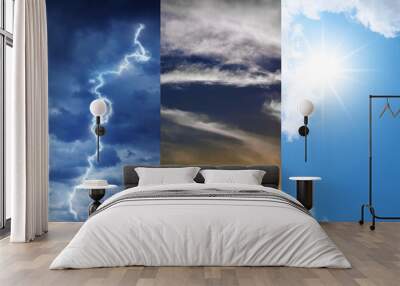 Collage of different weather conditions Wall mural