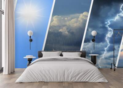 Collage of different weather conditions Wall mural