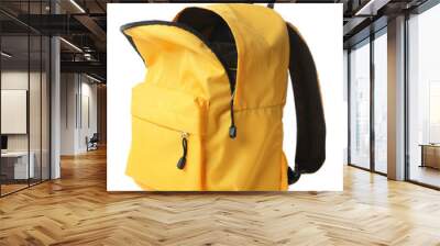 Empty open school backpack on white background Wall mural