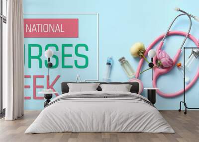 Festive banner for National Nurses Week Wall mural