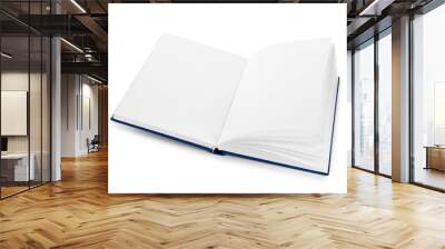 Flying blank book isolated on white background Wall mural