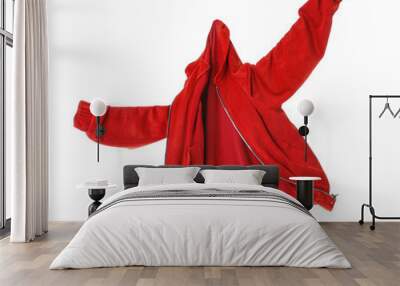 Flying jacket on white background Wall mural