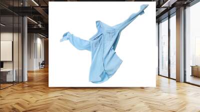 Flying shirt on white background Wall mural