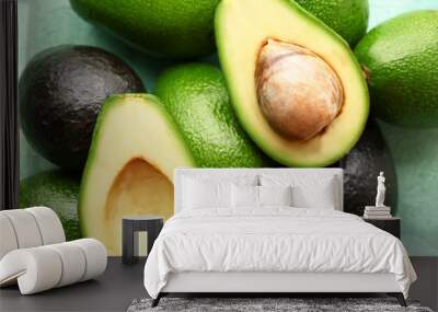 Fresh avocado on table Wall mural