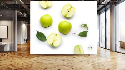 Fresh ripe apples on light background Wall mural