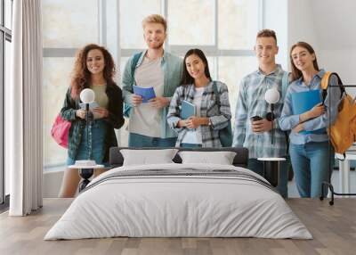 Group of students in university Wall mural