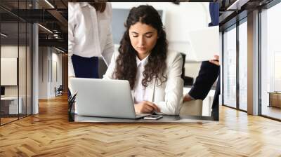 Group of young business people working in office Wall mural