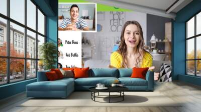 Interface of software used by people for video chatting Wall mural