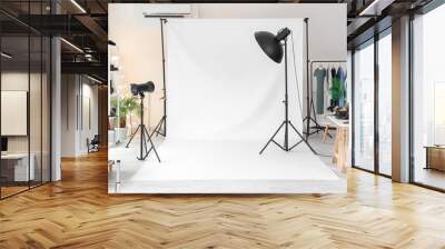 Interior of photo studio with modern equipment Wall mural