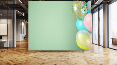 Many balloons on color background Wall mural