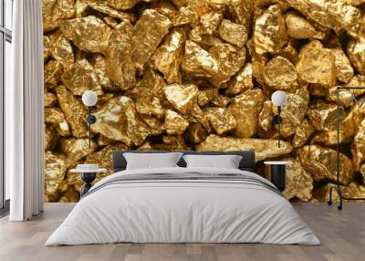 Many gold nuggets as background Wall mural