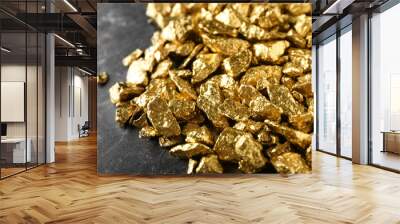 Many gold nuggets on table Wall mural