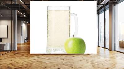 Mug of apple cider on white background Wall mural