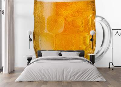 Mug of fresh beer on white background Wall mural