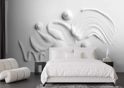 Natural cream on white background Wall mural