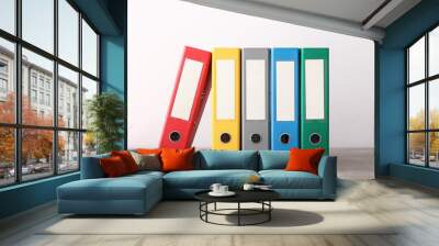 Office folders on light background Wall mural