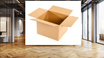 Open cardboard box on white background Wall mural