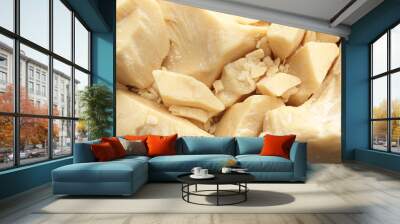 Pieces of cocoa butter, closeup Wall mural