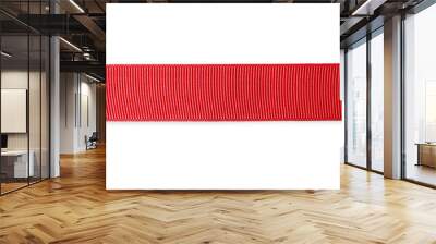 Red ribbon on white background Wall mural