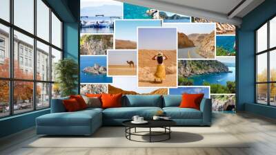 Set of beautiful travel photos Wall mural