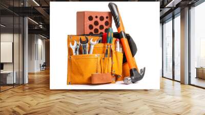 Set of construction tools on white background Wall mural