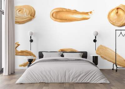 Set of nut butter on white background Wall mural