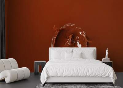 Splash of hot chocolate, top view Wall mural