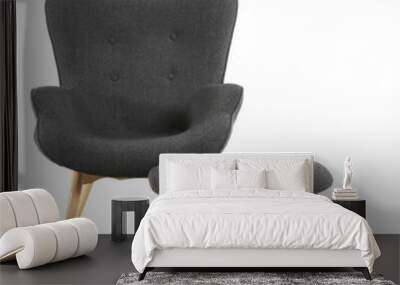 Stylish armchair and ottoman on white background Wall mural