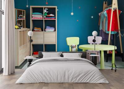 Stylish interior of children's dressing room Wall mural