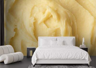 Tasty mashed potatoes as background, closeup Wall mural