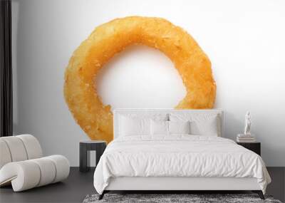 Tasty onion ring on white background Wall mural