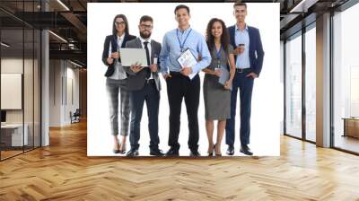 Team of young business people on white background Wall mural