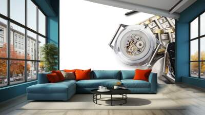 Watches and tools for repair on white background Wall mural