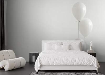 White air balloons on light background Wall mural