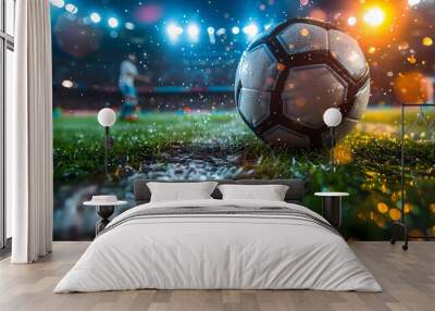 soccer ball on the field Wall mural