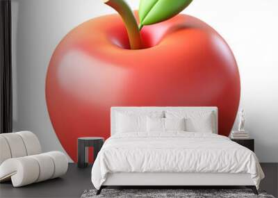 apple 3d fruit icon isolated on transparent background Wall mural