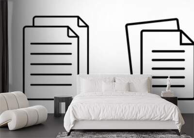 Document line icon. Paper document icons set. File symbol. Vector Wall mural