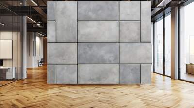 Gray grey stone concrete terrace slabs, patio tiles floor texture background banner Wall mural