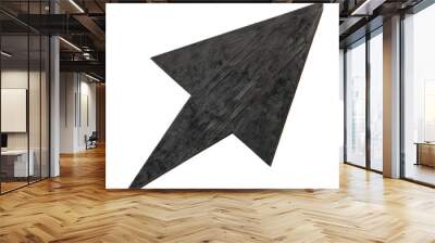 Black cardboard arrow white background Wall mural