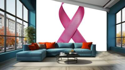 crossed pink ribbon symbol of world cancer day Wall mural