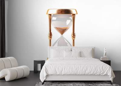 Hourglass on white background, sandglass 3d rendering Wall mural