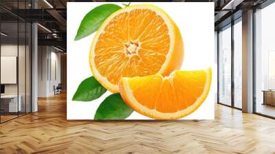 Orange citrus fruit isolated on white background Wall mural